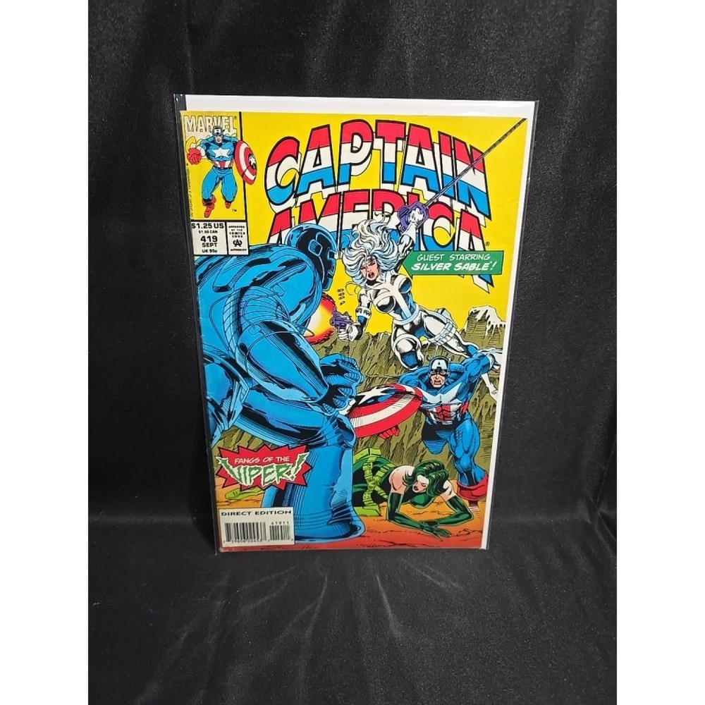 Captain America 419 Sept 1993 Marvel Comics Newsstand Edition Silver Sable